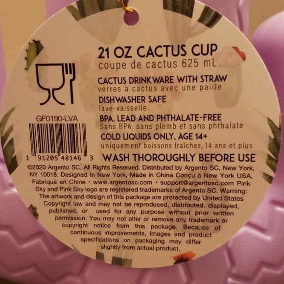 Pink sky cactus cup - Picture 3 of 3